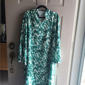Chic Green and White Camouflage Dress